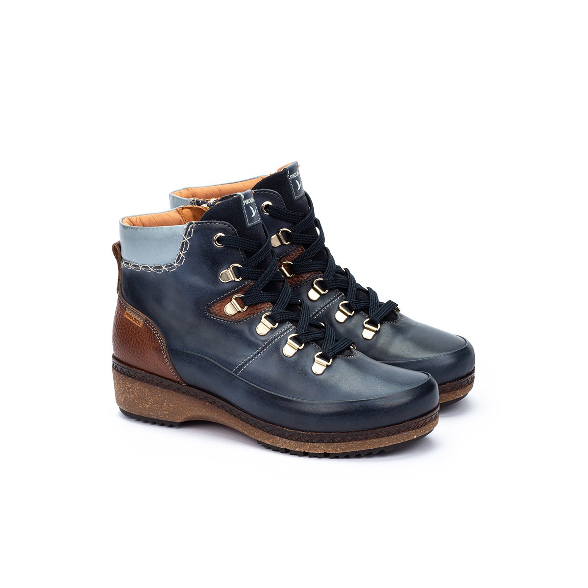 Bottines plates cuir Granada blue, PIKOLINOS