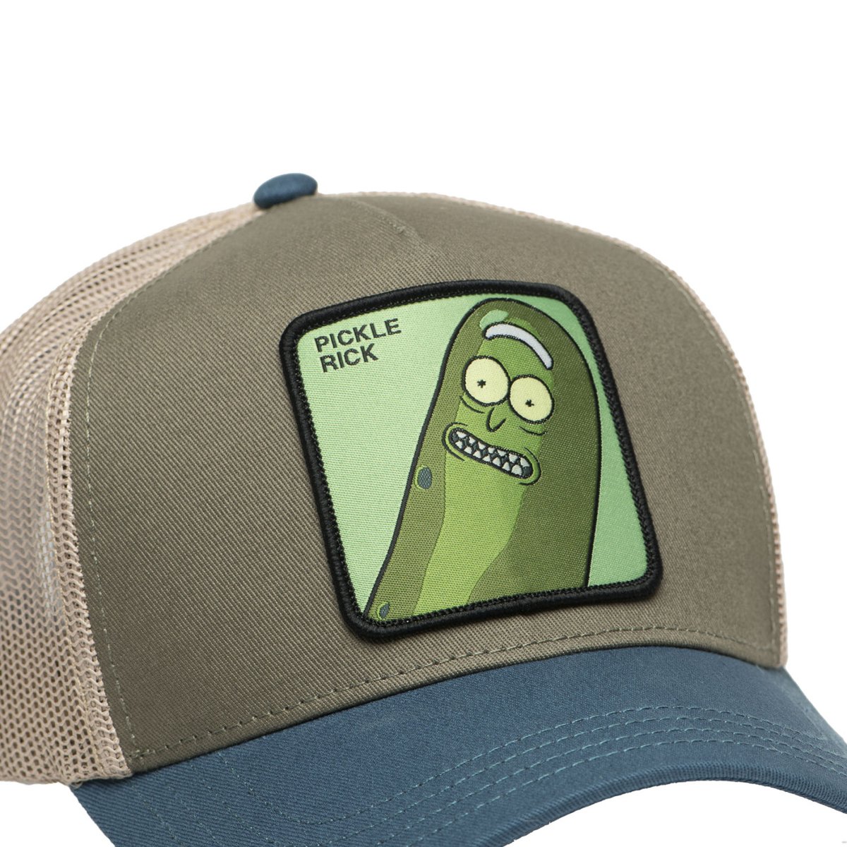 Casquette trucker Rick & Morty bleu pétrole/kaki/beige, CAPSLAB