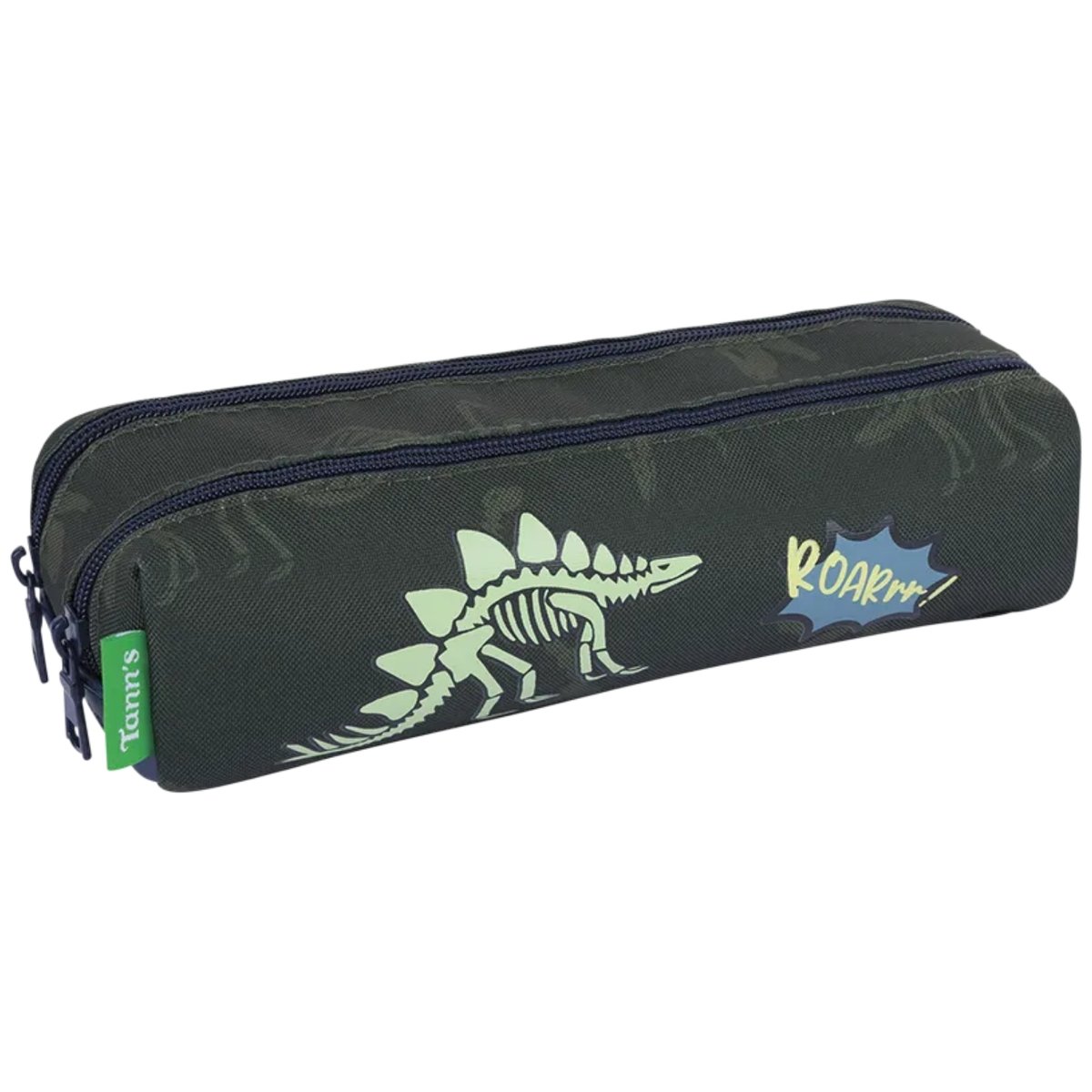 Trousse double compartiment kaki, jaune, bleu, TANN'S