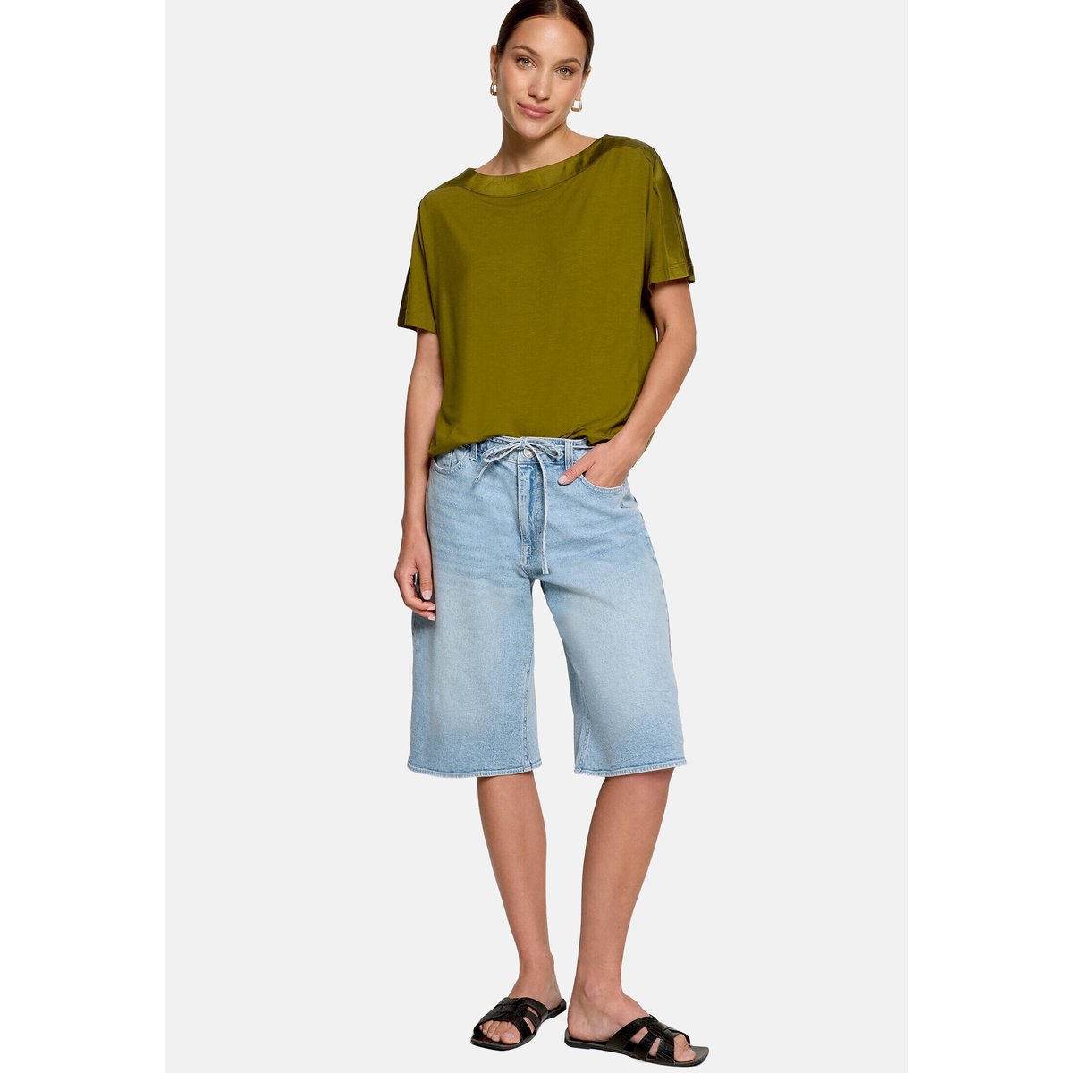 T-shirt à manches courtes à encolure bateau fir green, ZERO