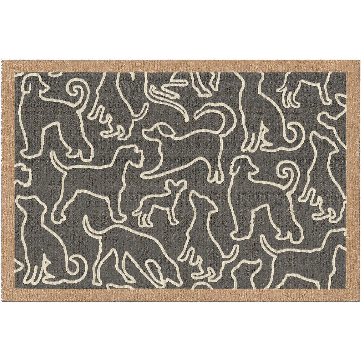 Outline Dogs Stain Resistant Pet Mat 50x75cm beige, HOWLER & SCRATCH