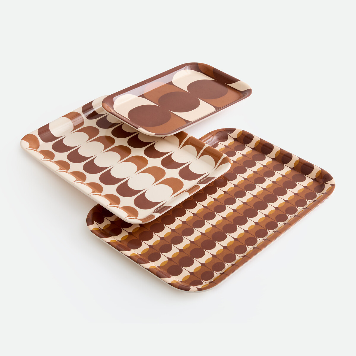 Plateau rectangulaire, imprimé vintage, taille M, LUIGI marron, LA REDOUTE INTERIEURS
