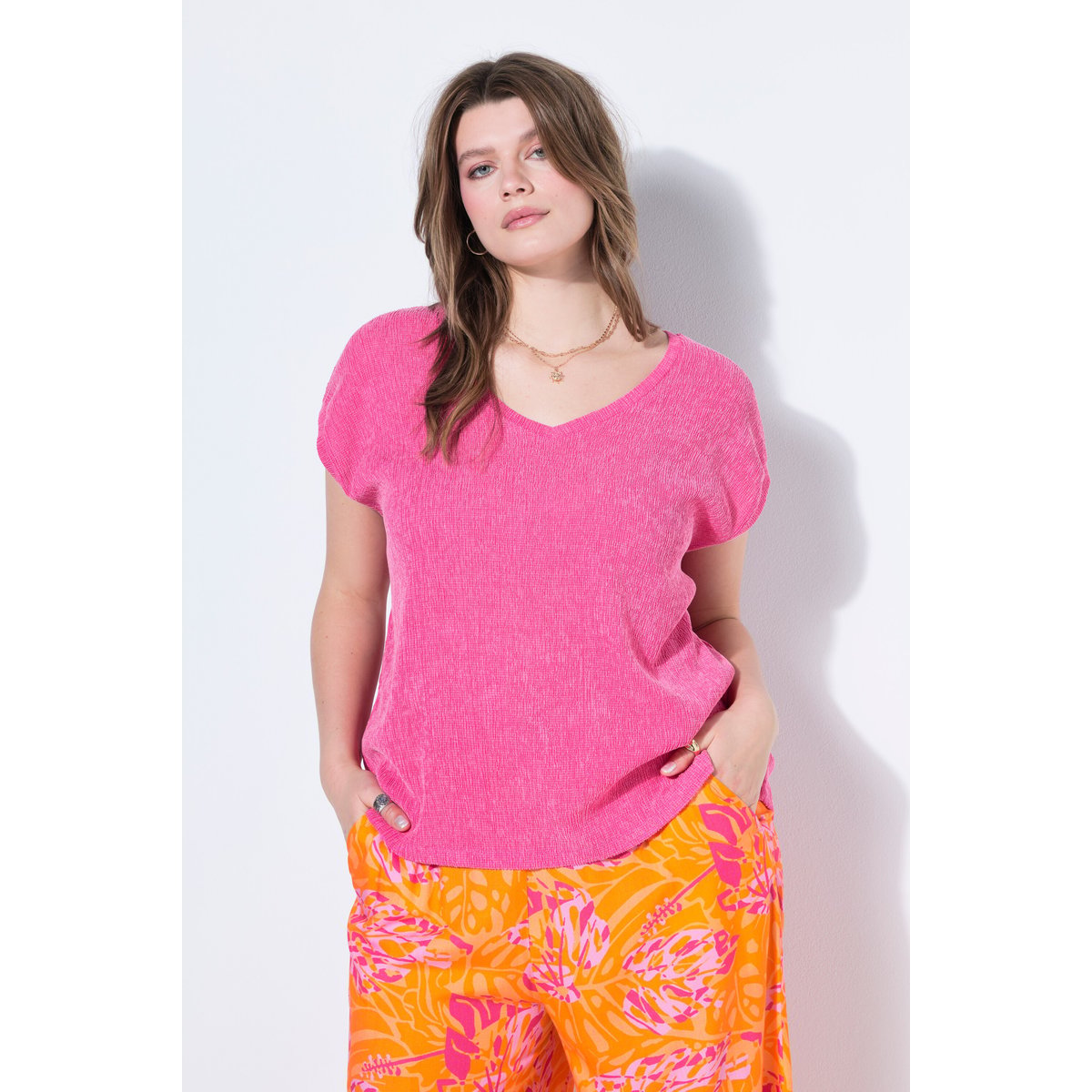 T-shirt oversize, texture 3D effet bulles rose fluo, STUDIO UNTOLD