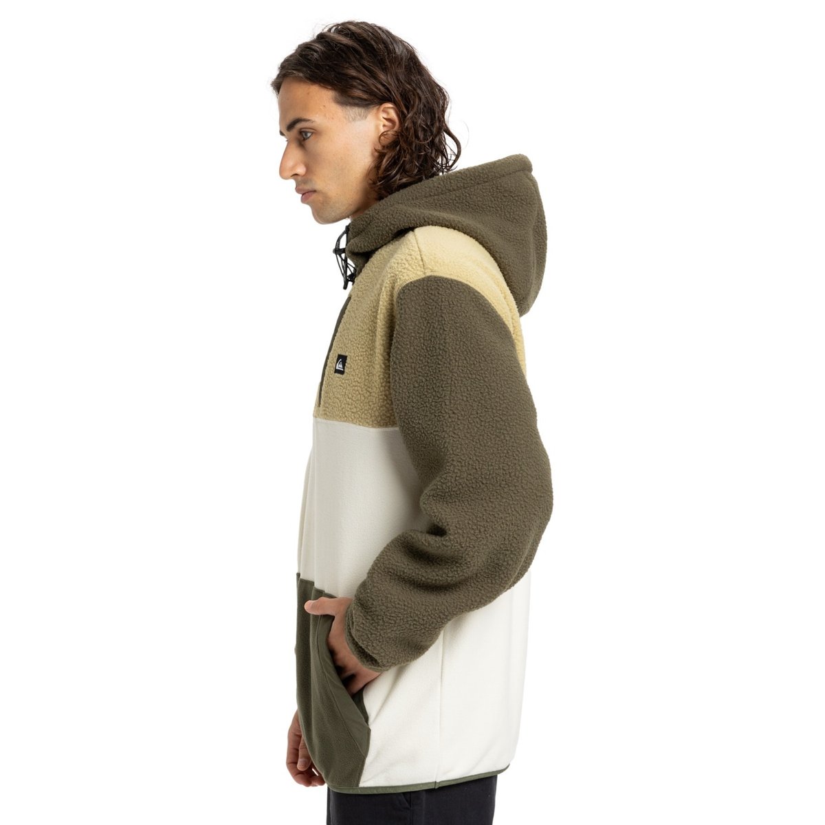 Polaire demi-zip à capuche Marron OCEAN VIEW MIX UP marron grape leaf, QUIKSILVER