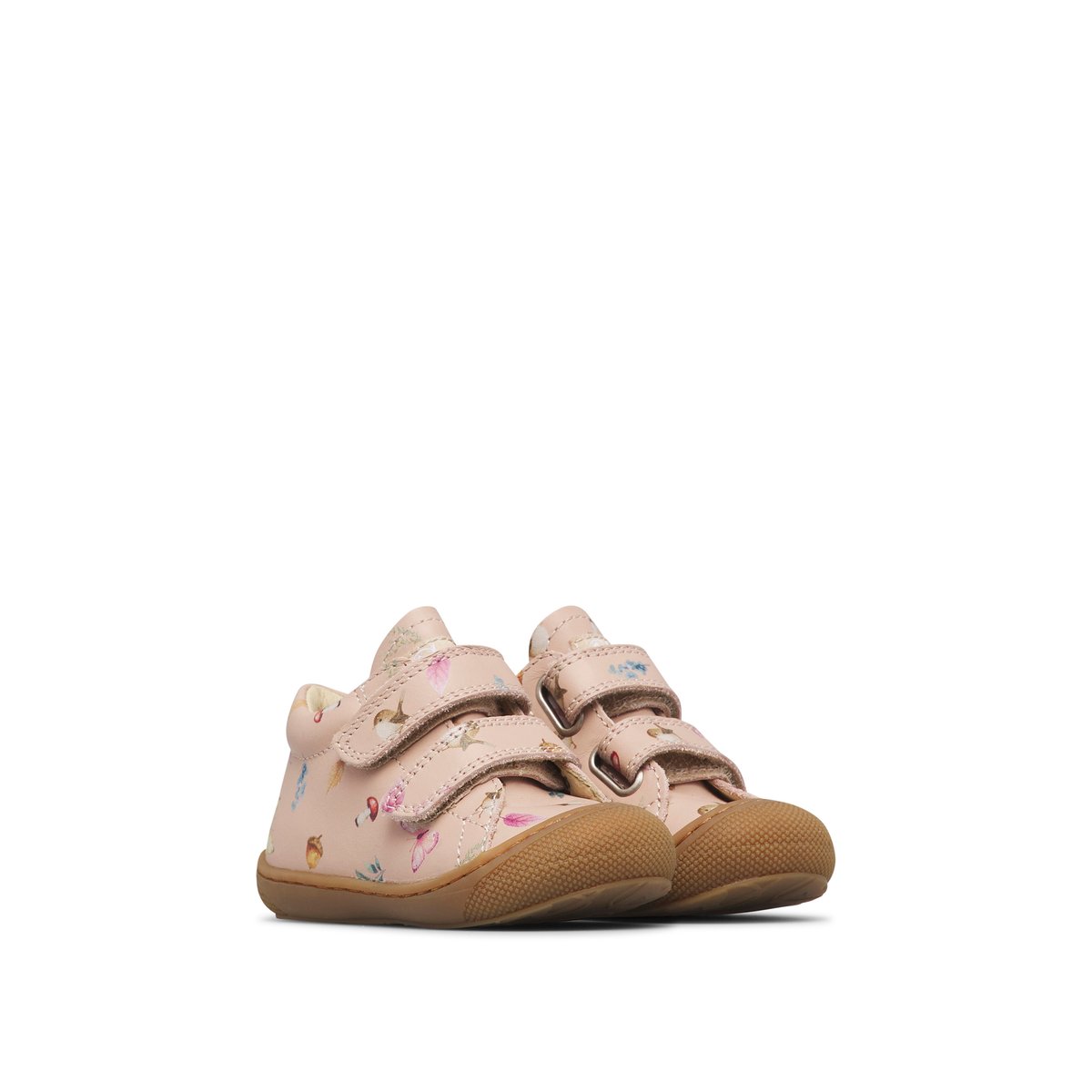 Chaussures premiers pas en cuir COCOON VL rose poudré-marron, NATURINO