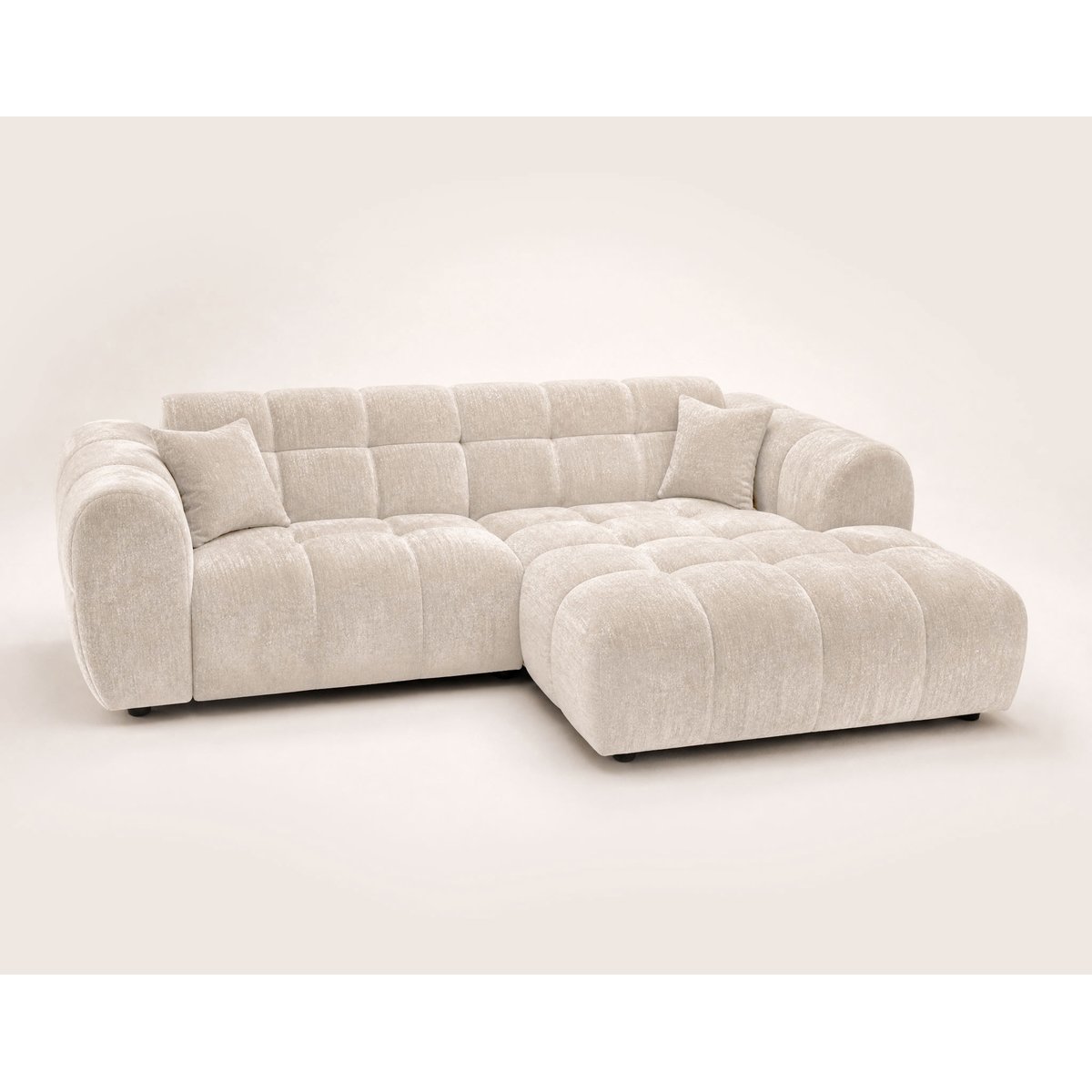 Canapé d'Angle droit 4 places - MINI RAY beige, BEST MOBILIER