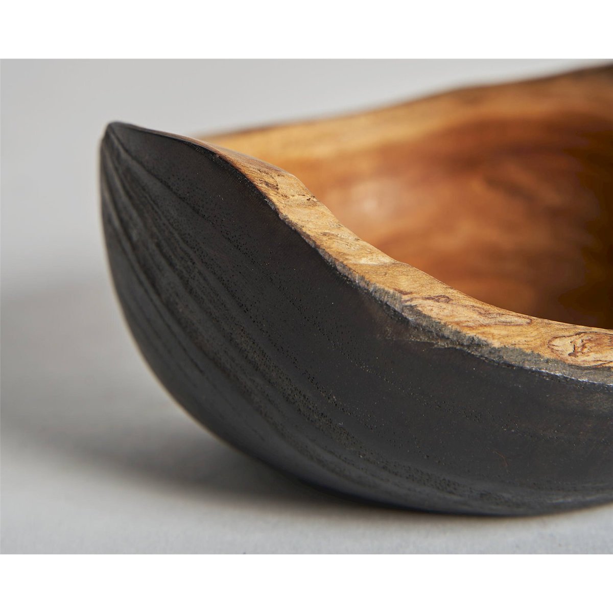 Bol ethnique en bois Teka Vacio noir charbon et bois teka naturel, RECOLLECTION