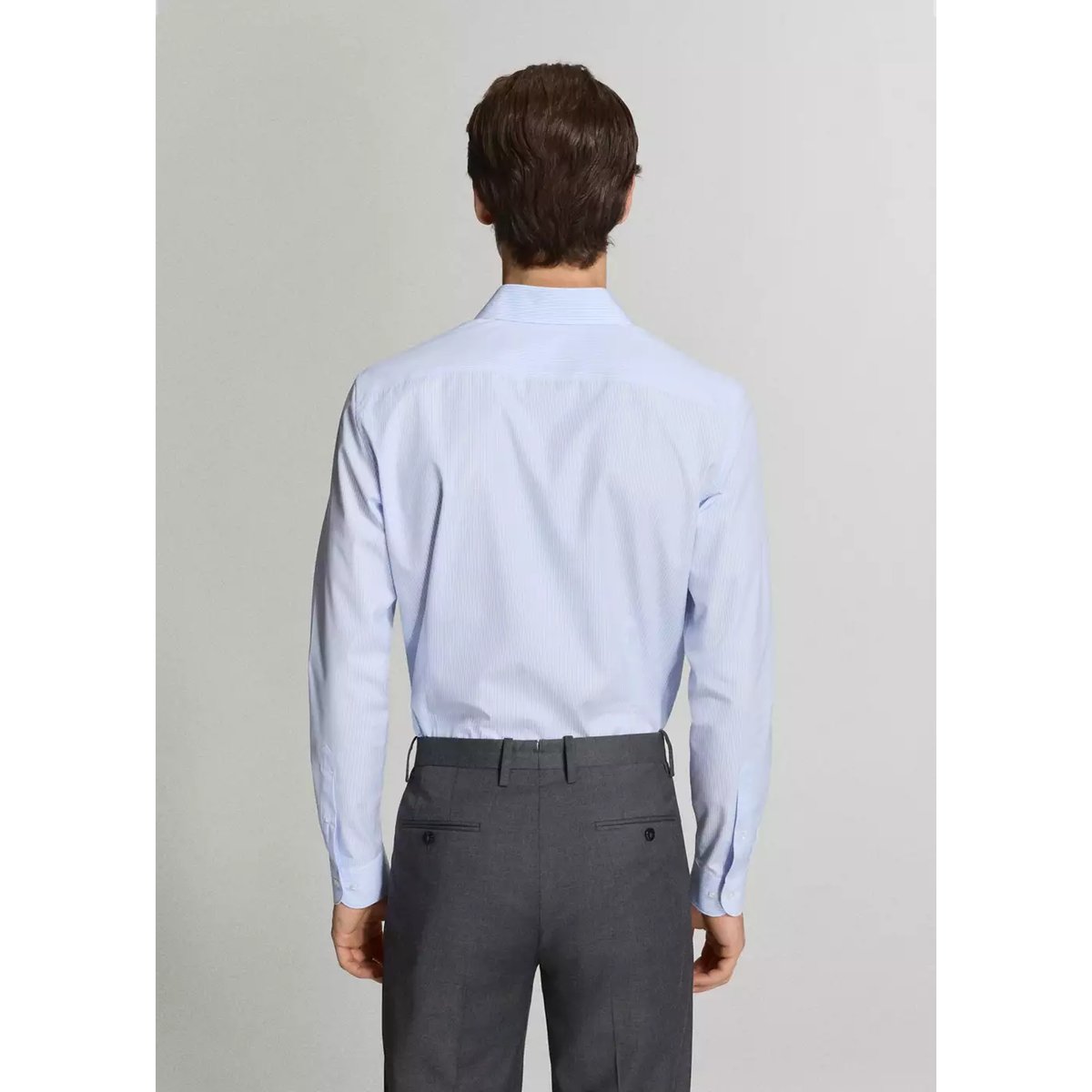 Chemise costume slim-fit 100 % coton à rayures bleu, MANGO MAN