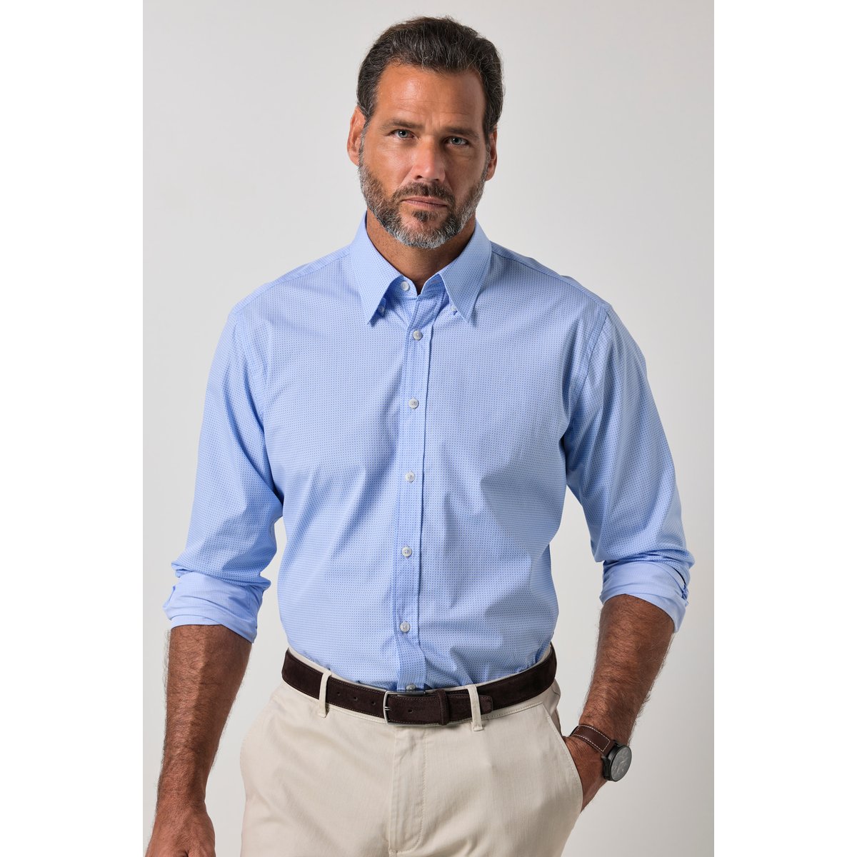 Chemise imprimé all-over bleu ciel, JP1880