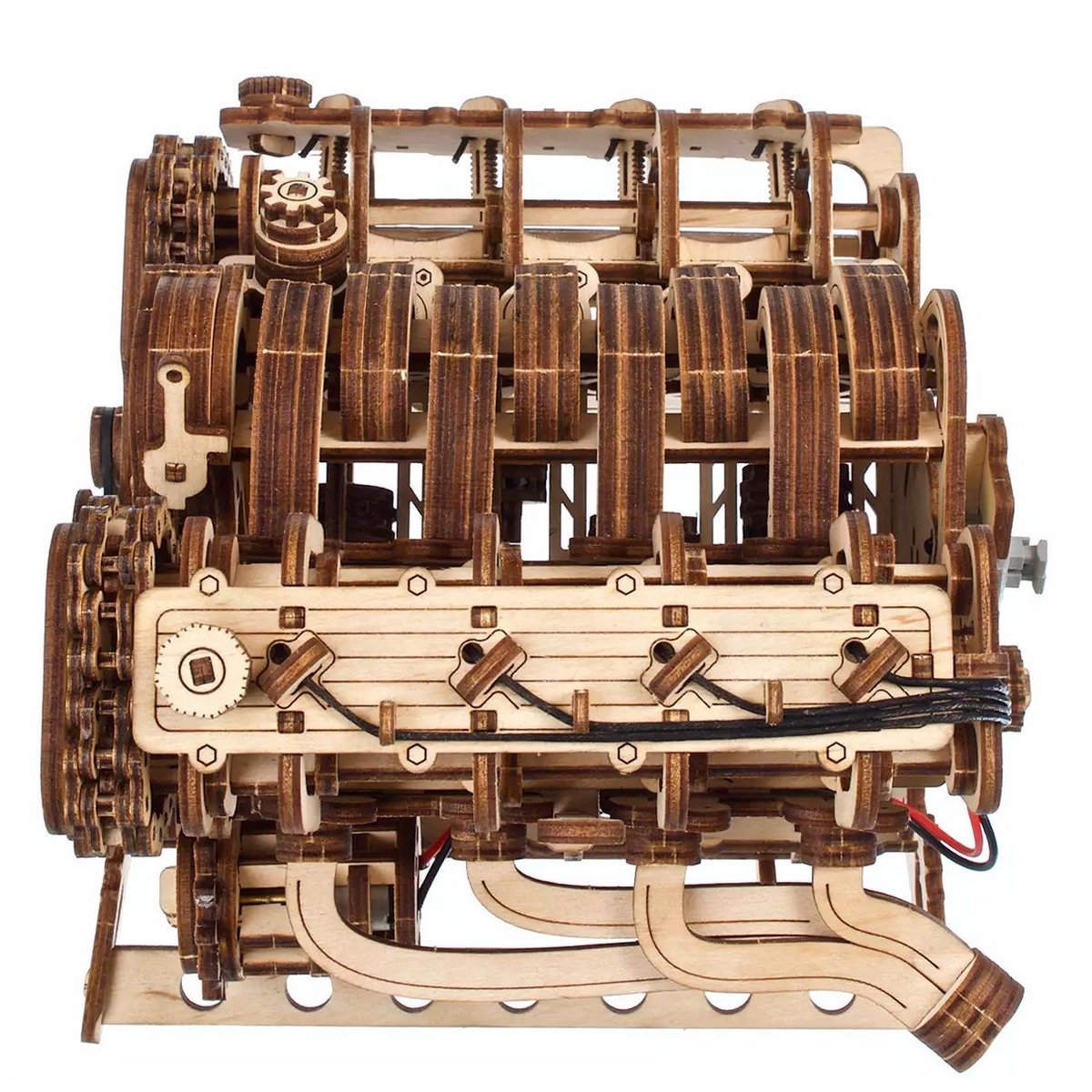 Puzzle 3D Moteur V8 beige, UGEARS