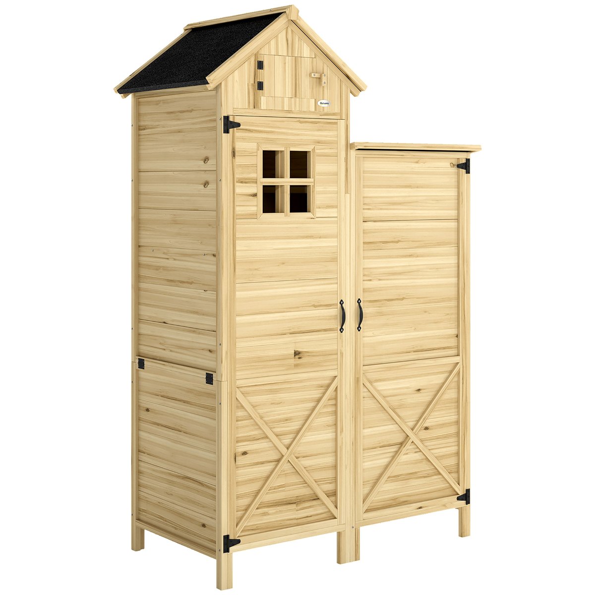 Abri de jardin Bois Bois naturel bois naturel, OUTSUNNY
