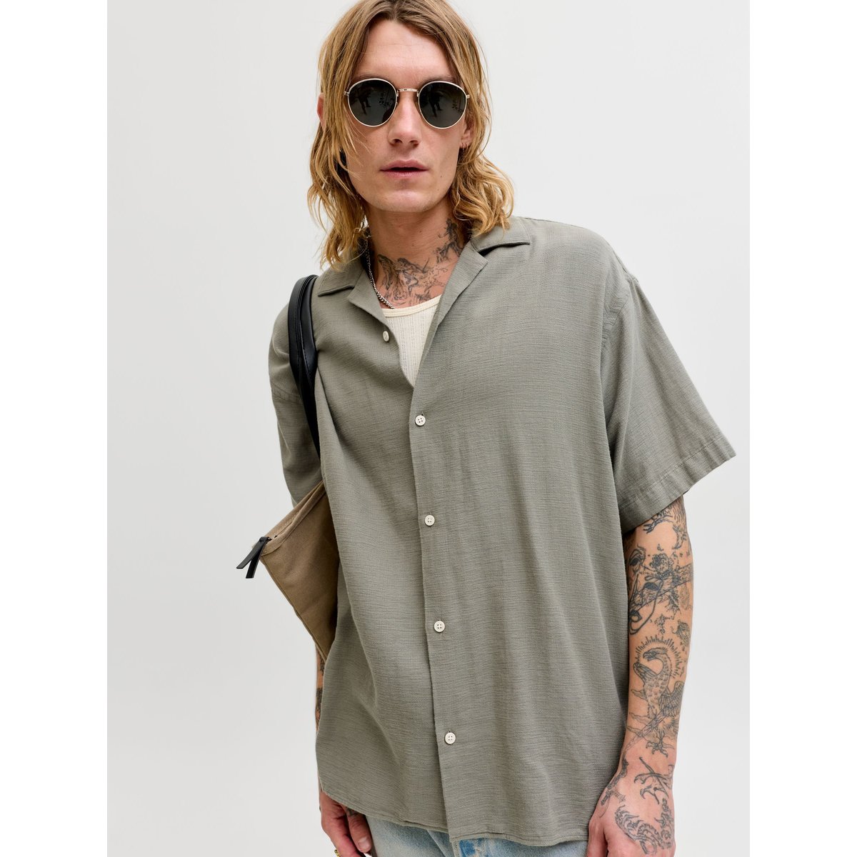 Chemise De Vacances grise - vetiver 1, JACK & JONES