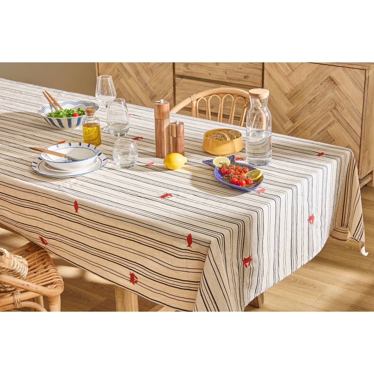 Nappe en coton OCEANIA beige, ATMOSPHERA