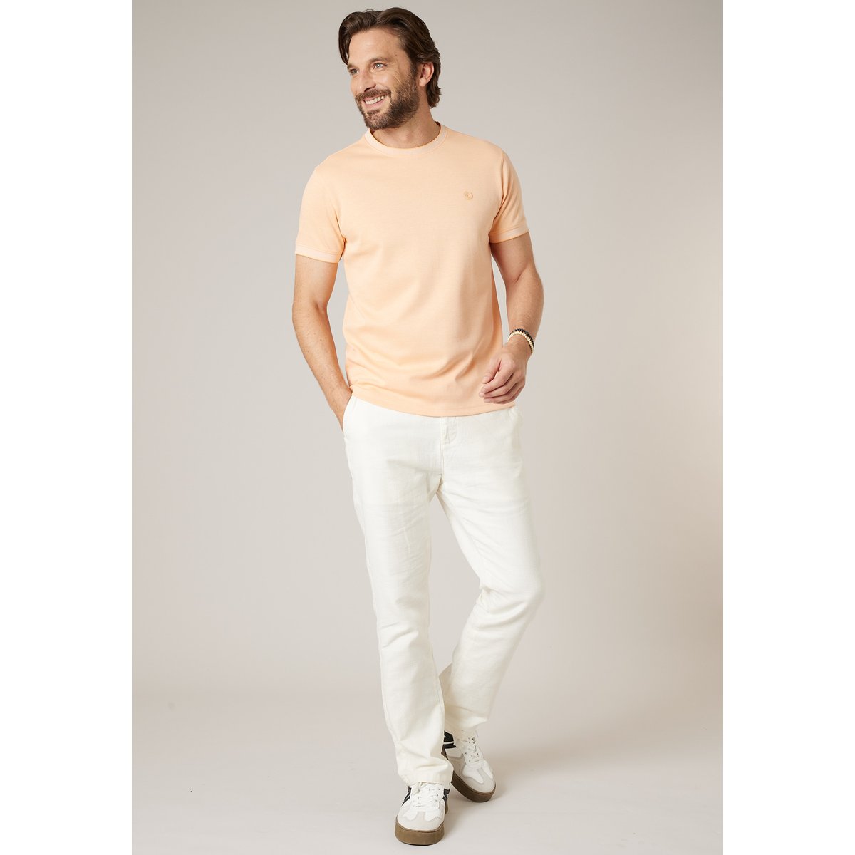 T-shirt homme en piqué VINTOR orange, DEELUXE