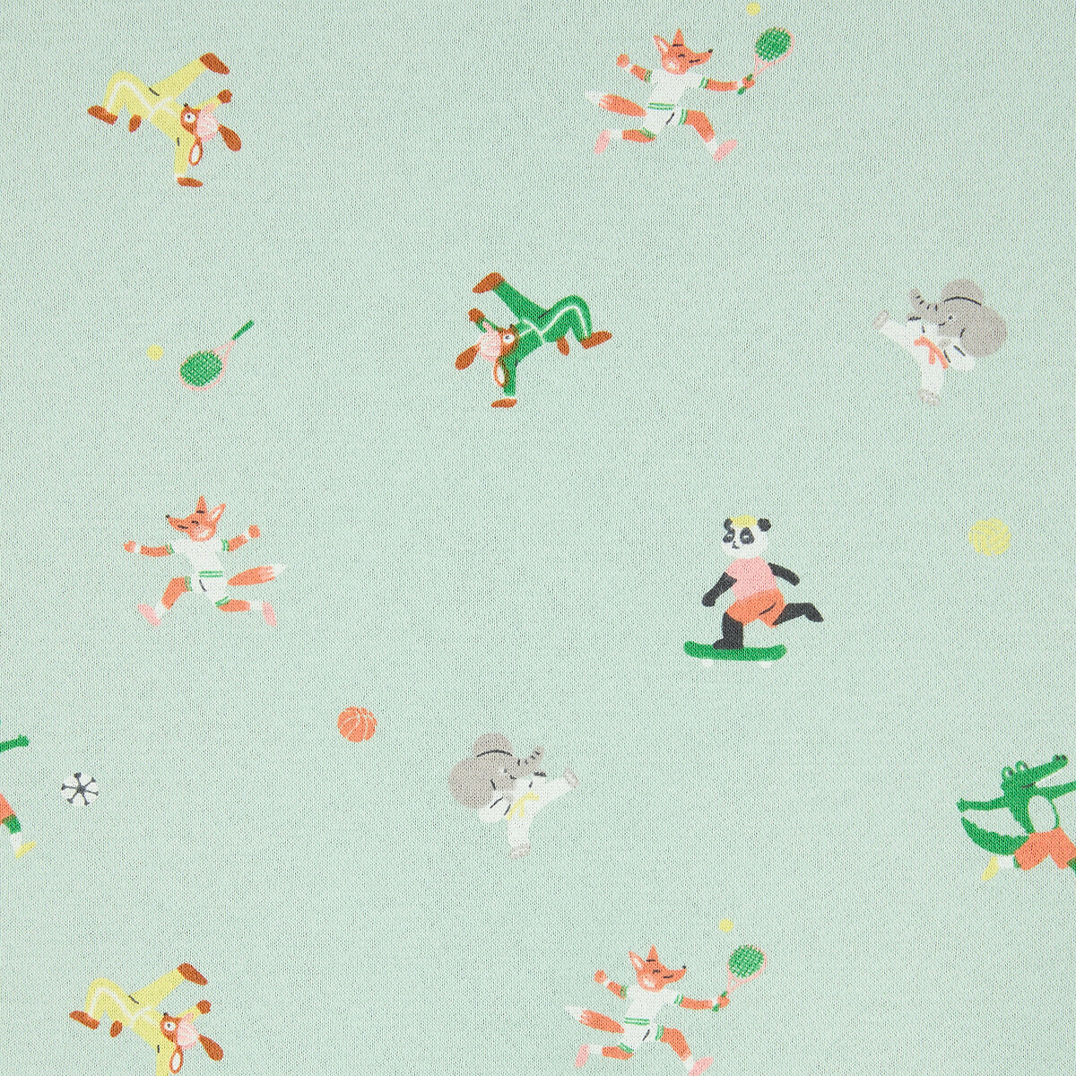 Lot de 2 pyjamas en molleton intérieur polaire, thème animaux sportifs bleu + vert, LA REDOUTE COLLECTIONS