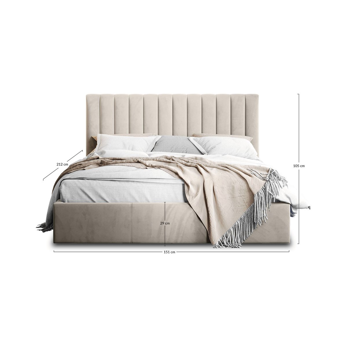 Lit coffre - ROSARIO gris, BEST MOBILIER