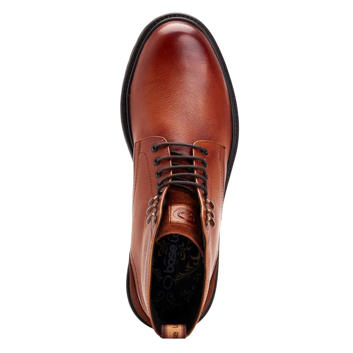 Bottines à lacets en cuir DETTORI fauve, BASE LONDON