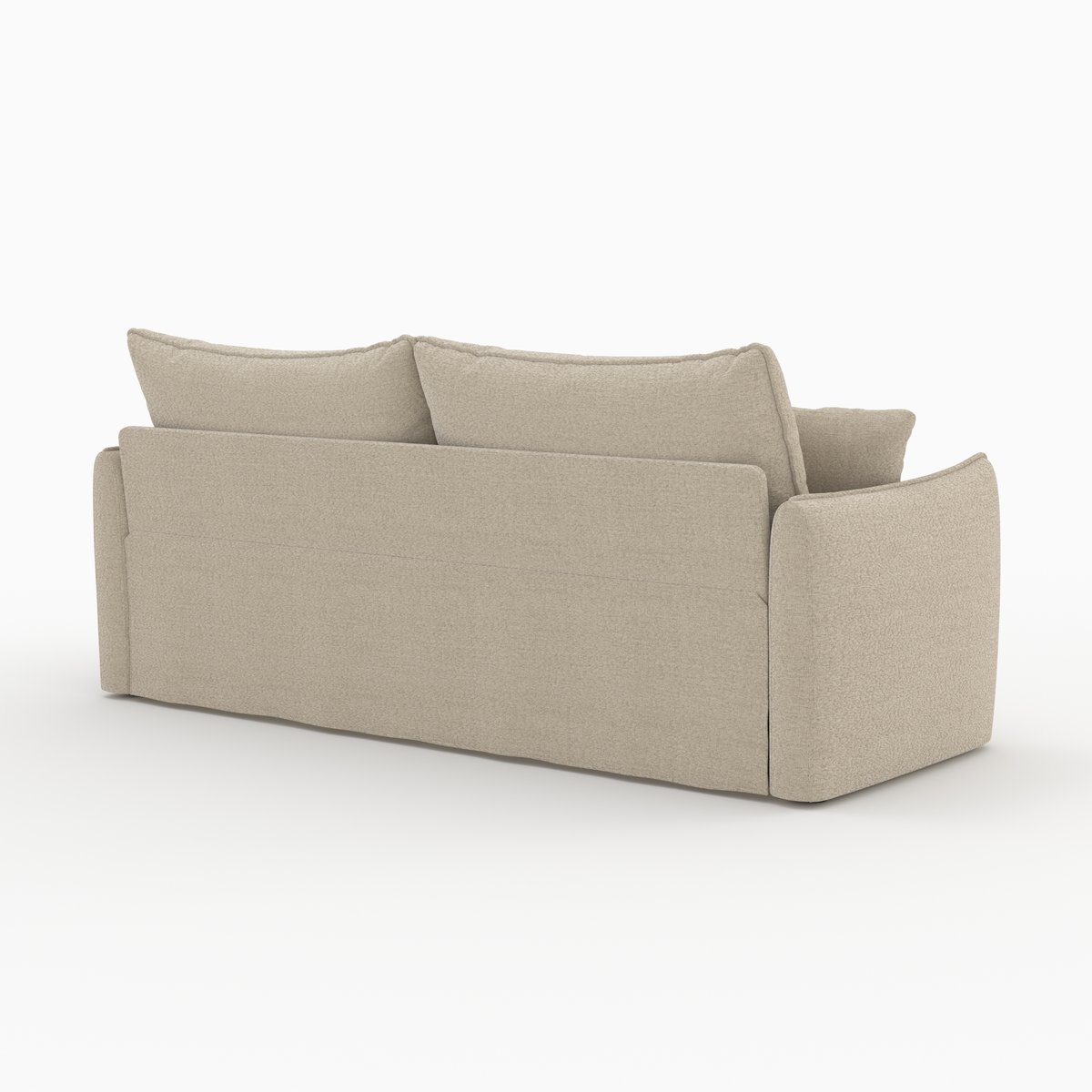 Canapé convertible 3 places en tissu effet - CÉLESTE beige, MAISON PAVANE