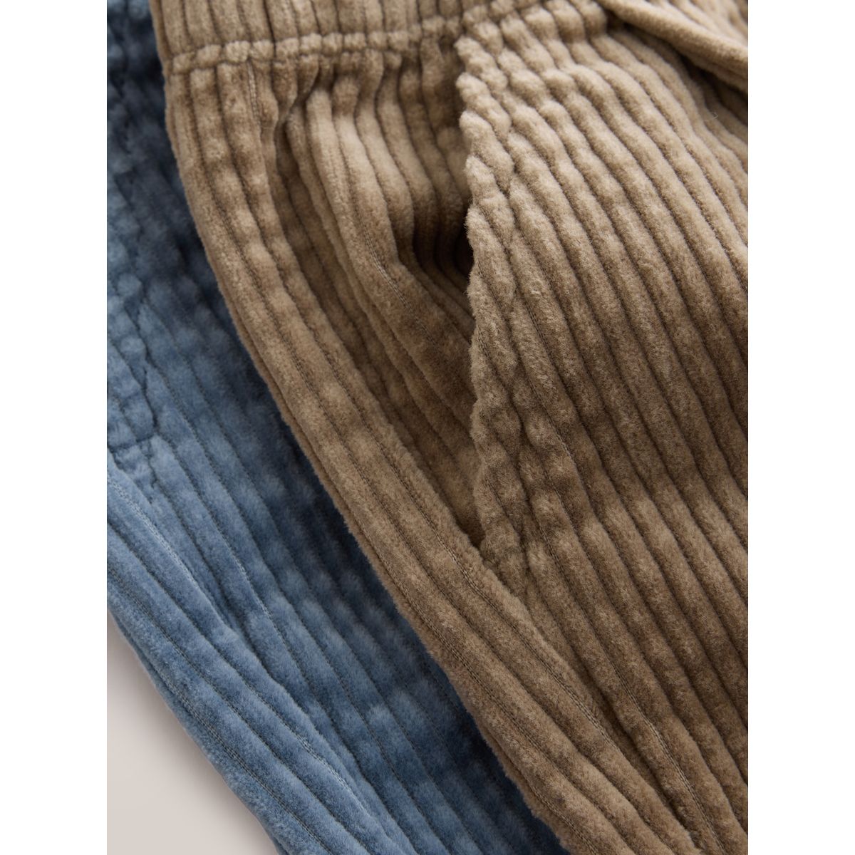 Pantalon en velours côtelé texturé, lot de 2 bleu/pierre, NEXT