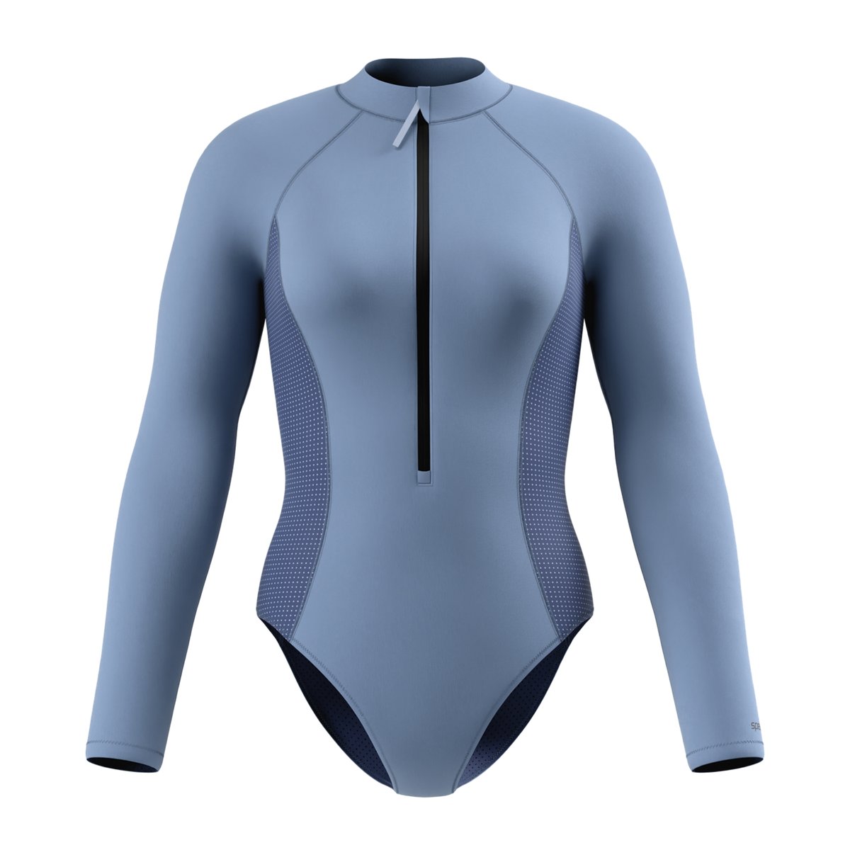 Maillot de bain 1 pièce manches longues motif/style panneau décoratif SCUBA bleu, SPEEDO