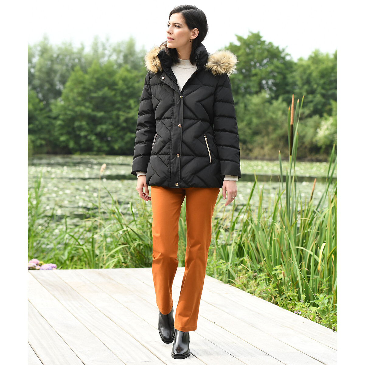 Winter Hooded Padded Jacket black, ANNE WEYBURN