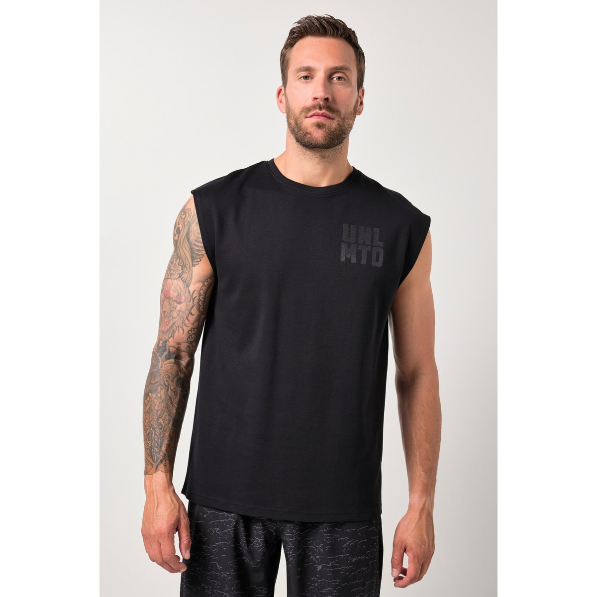 Débardeur oversize, imprimé poitrine noir, JP1880