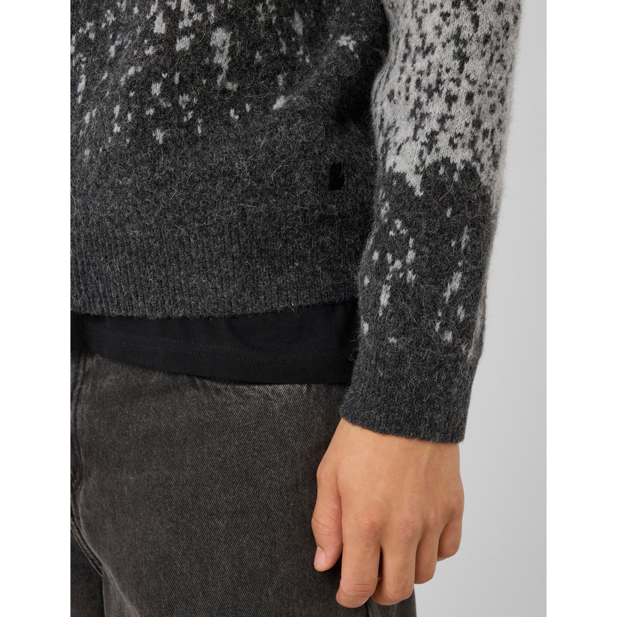 Pull jacquard gris, BZB