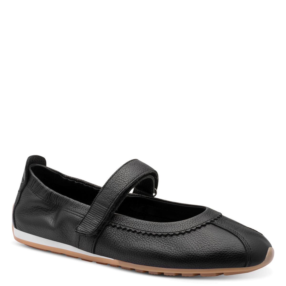 Ballerine en cuir noir, TAMARIS