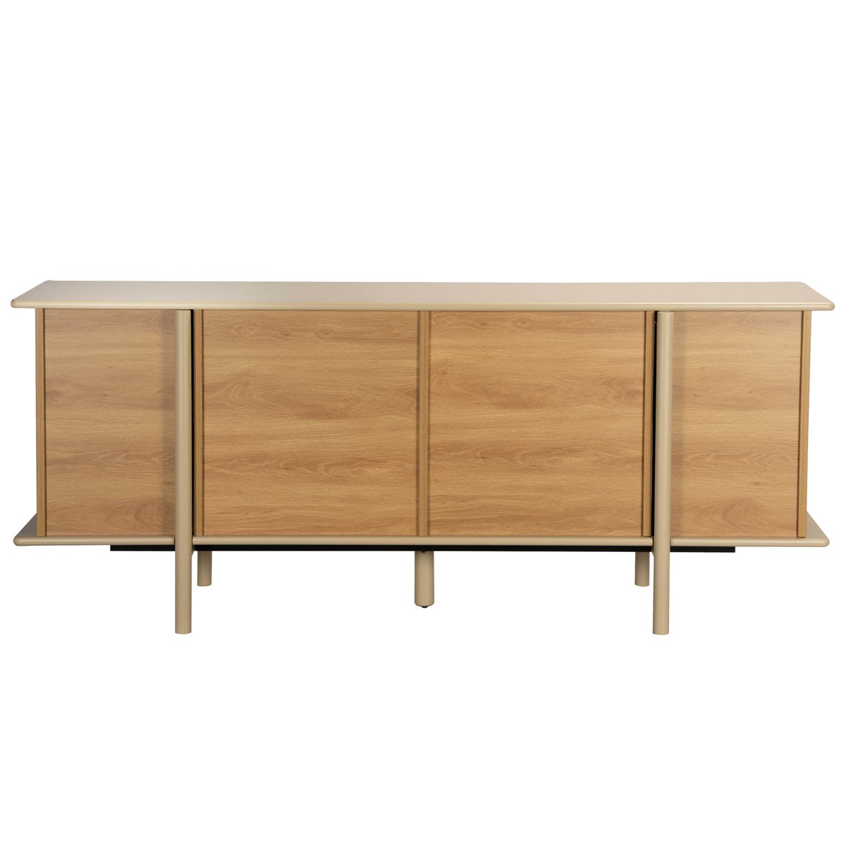 Buffet effet bois 4 portes 180 cm, NELIO crème, OVIALA