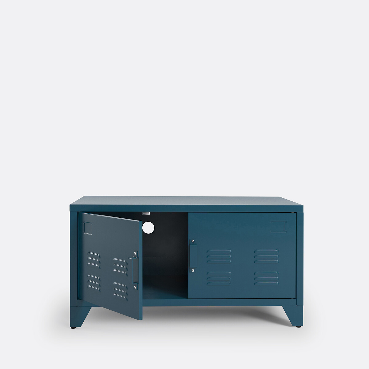 Meuble bas 2 portes en métal acier, Hiba bleu de prusse, LA REDOUTE INTERIEURS