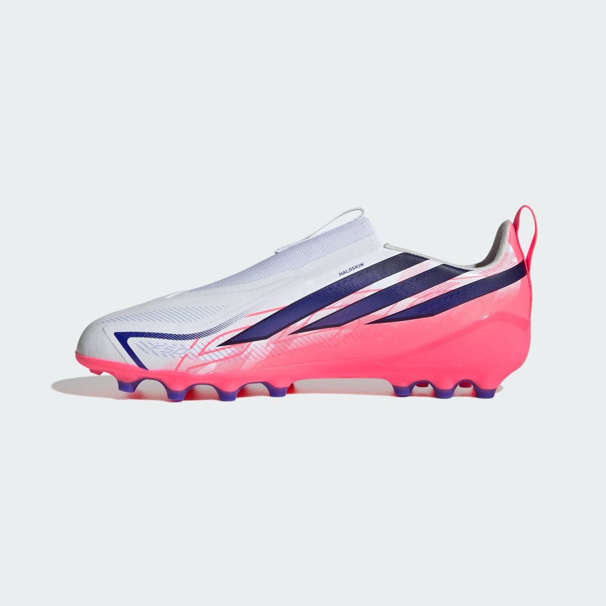 F50 Hyperfast League Laceless Artificial Ground Football Boots Kids F50 Hyperfast League Laceless Artificial Ground Football Boots Kids cloud white / solar purple / solar turbo, adidas Performance