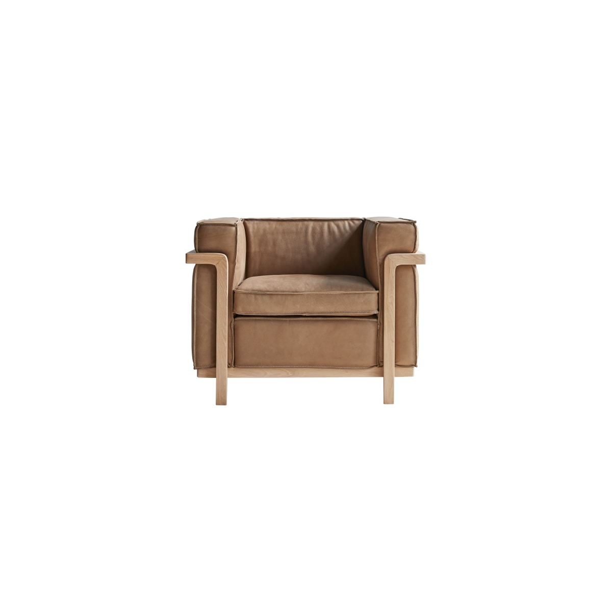 Fauteuil en Cuir massif, COBBELWOOD marron, TIKAMOON