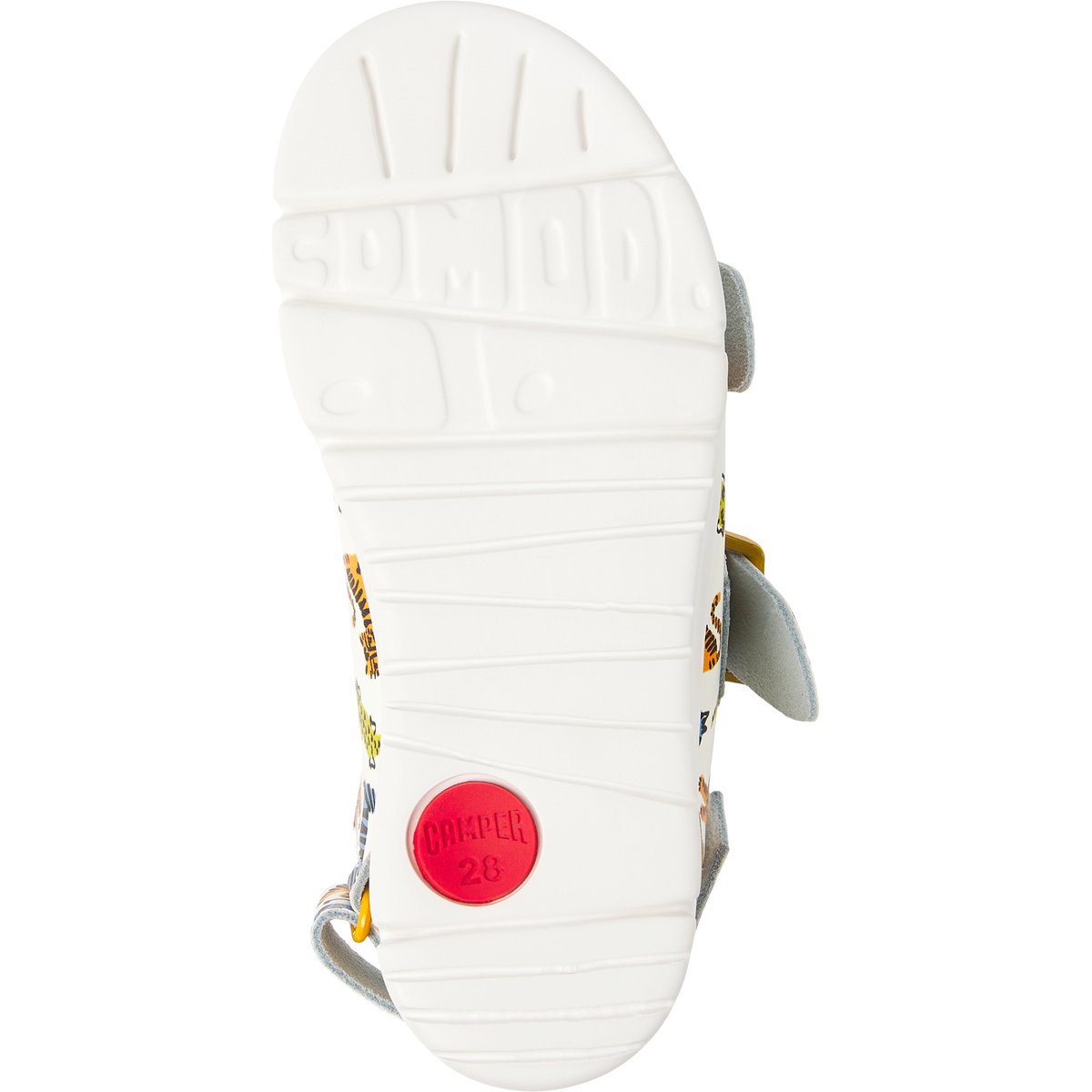 Sandales Oruga cuir blanc / orange, CAMPER