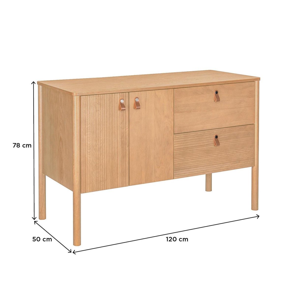 Meuble double vasque 120 cm JOY chêne, MOB IN