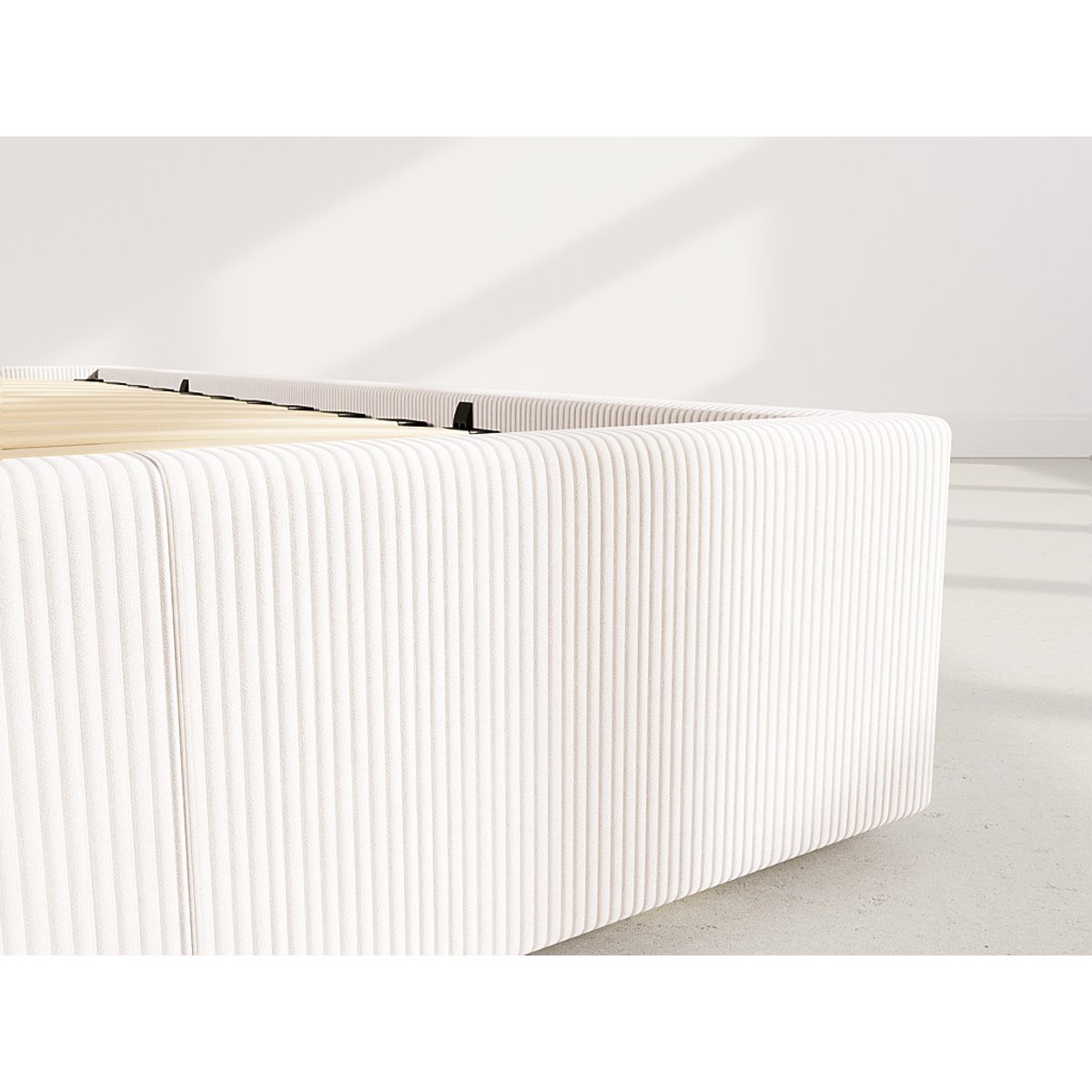 Lit coffre en velours, ISA beige, BEST MOBILIER