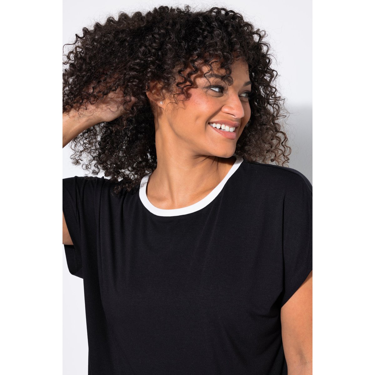 T-shirt oversize noir, ULLA POPKEN