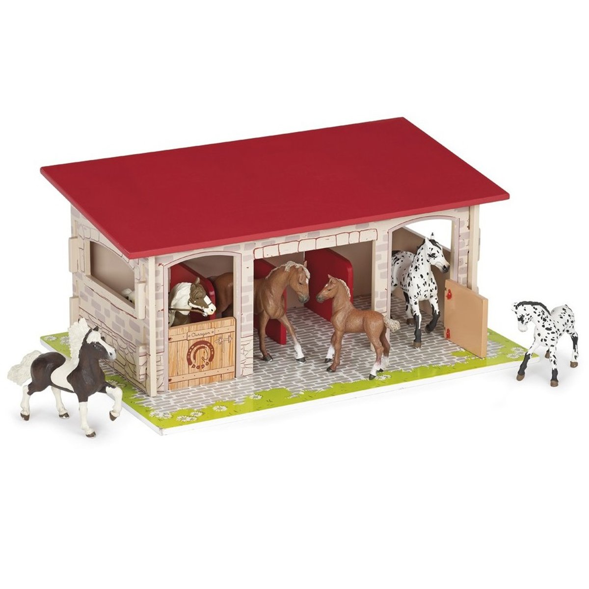 Box à chevaux rouge, PAPO