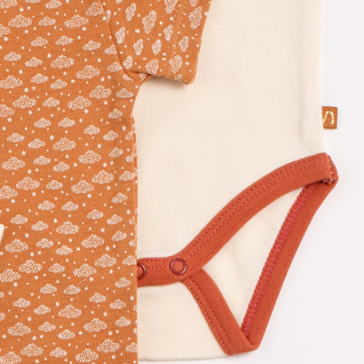 Bodies bébé croisés à manches courtes Lot de 3 beige/marron, SAUTHON