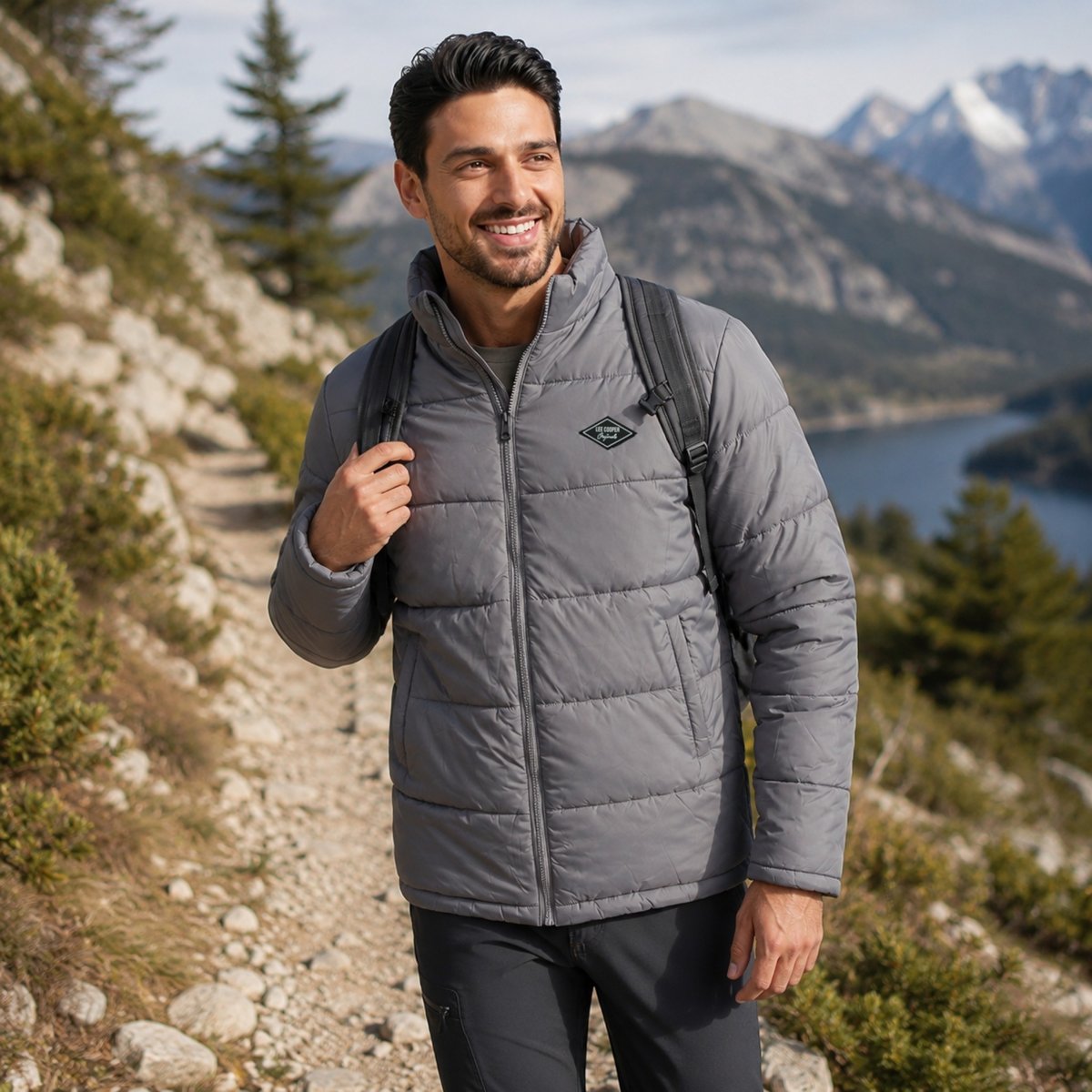 Doudoune matelassée zippée, poches zippées HIMALAYA gris, LEE COOPER