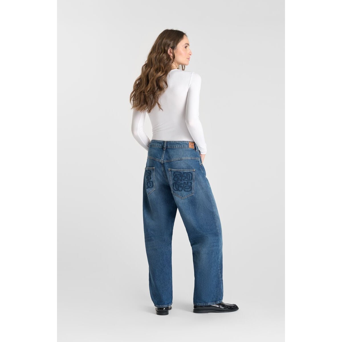 Jeans loose, large balloon , longueur 34 blue, LE TEMPS DES CERISES
