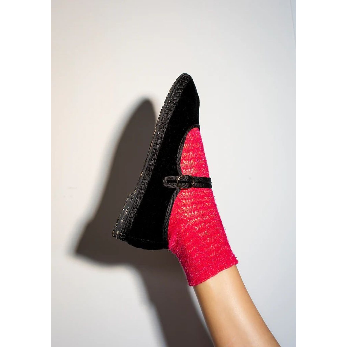 Ballerine Mary-Jane in velluto Antonia nero/nero, FLABELUS