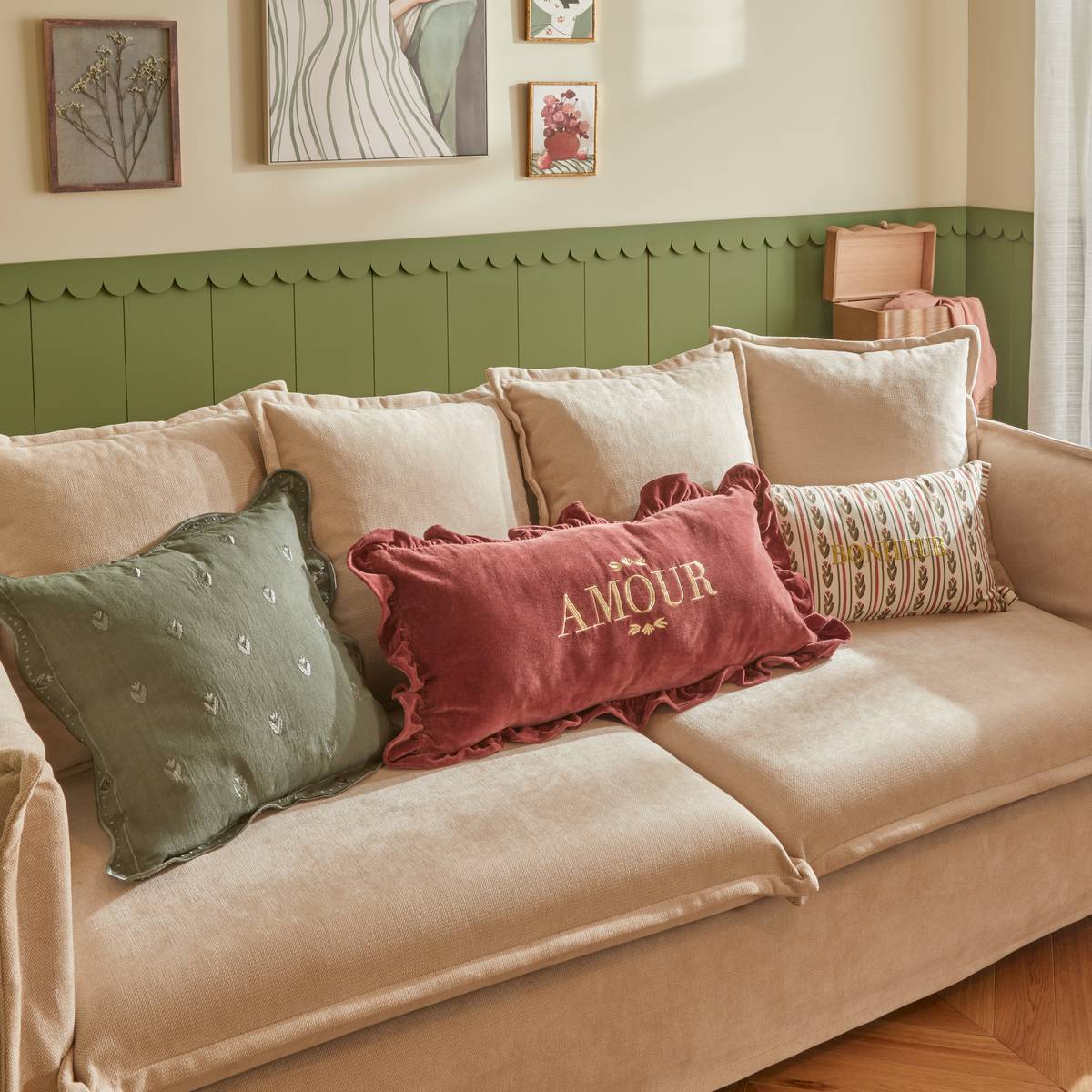 Coussin rectangulaire MONA blanc, ATMOSPHERA