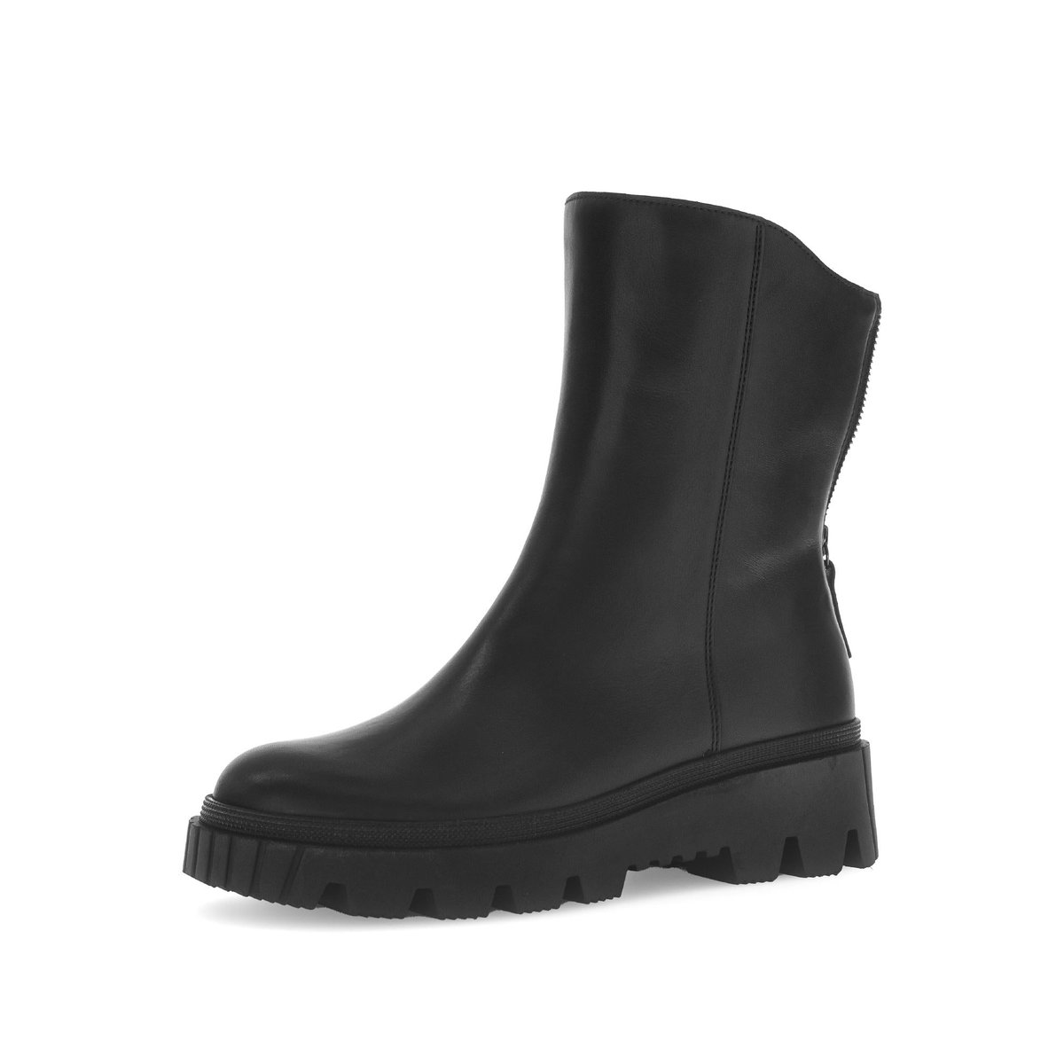 Bottines en cuir lisse à talon décroché noir, GABOR