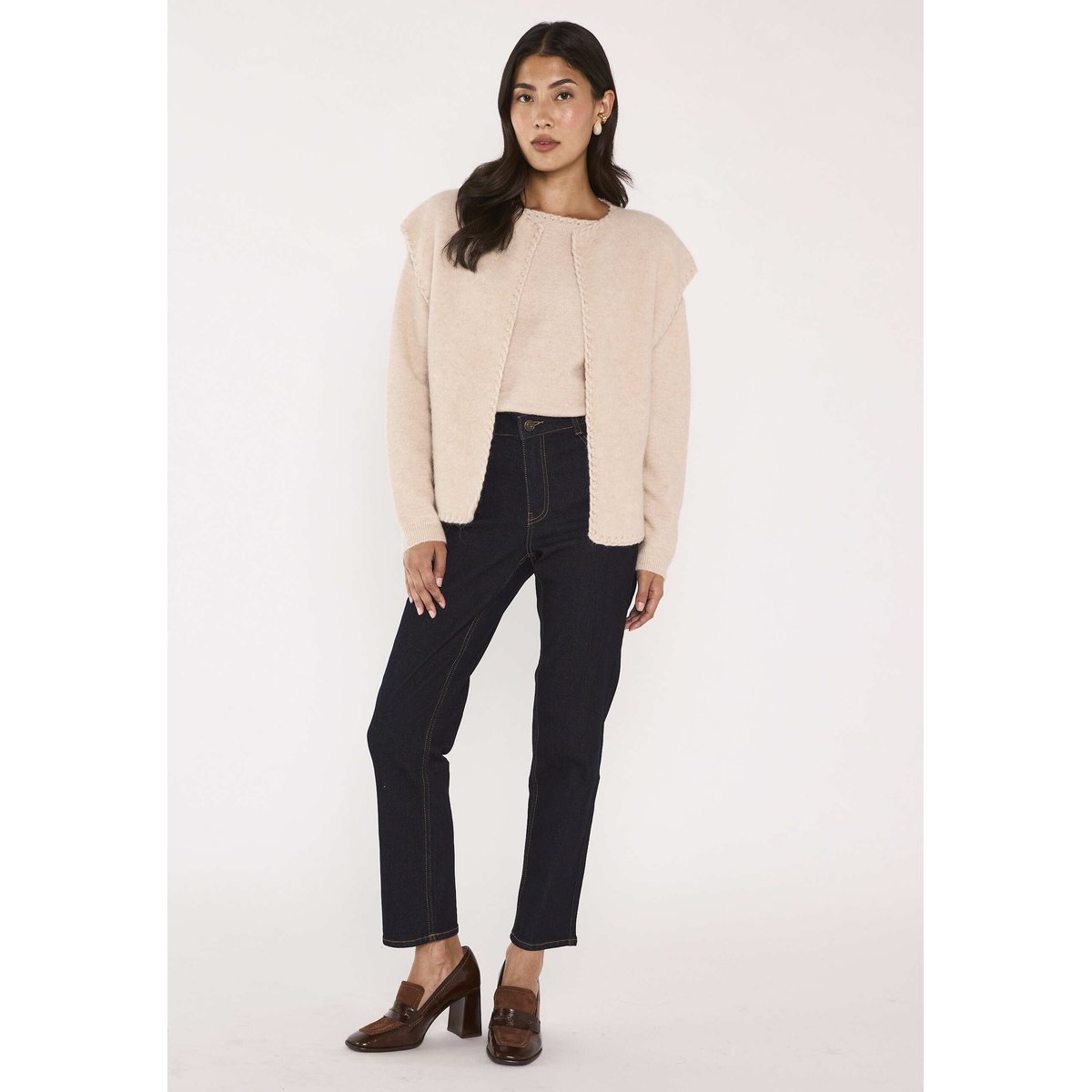 Gilet sans manches en laine mélangé ANTHEA naturel, Maison 123
