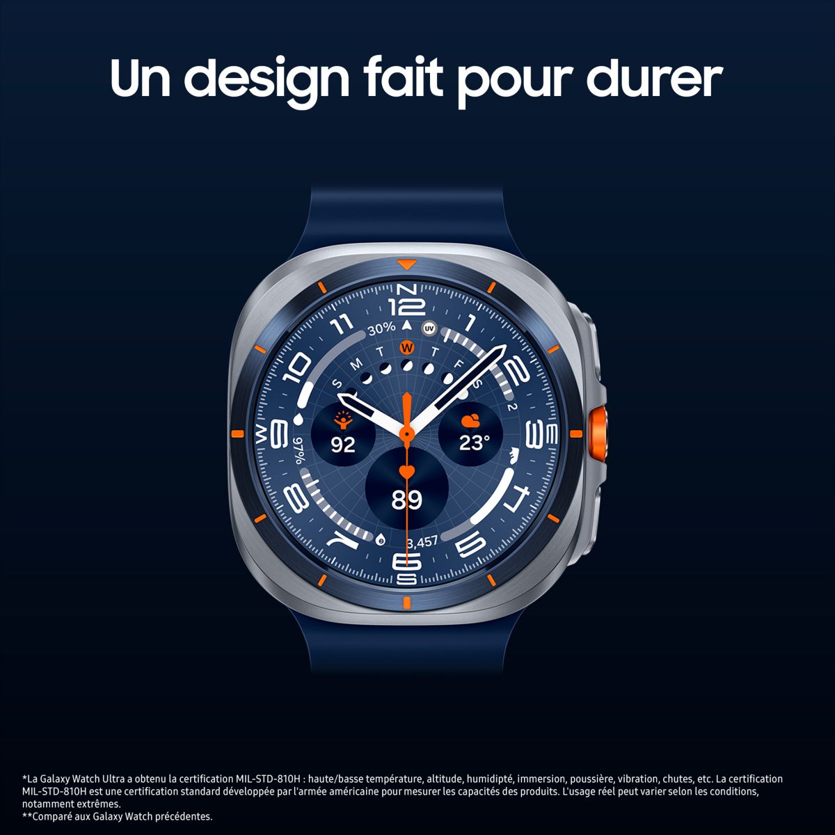 Montre connectée Galaxy Watch Ultra 2025 Gris Titane orange, SAMSUNG