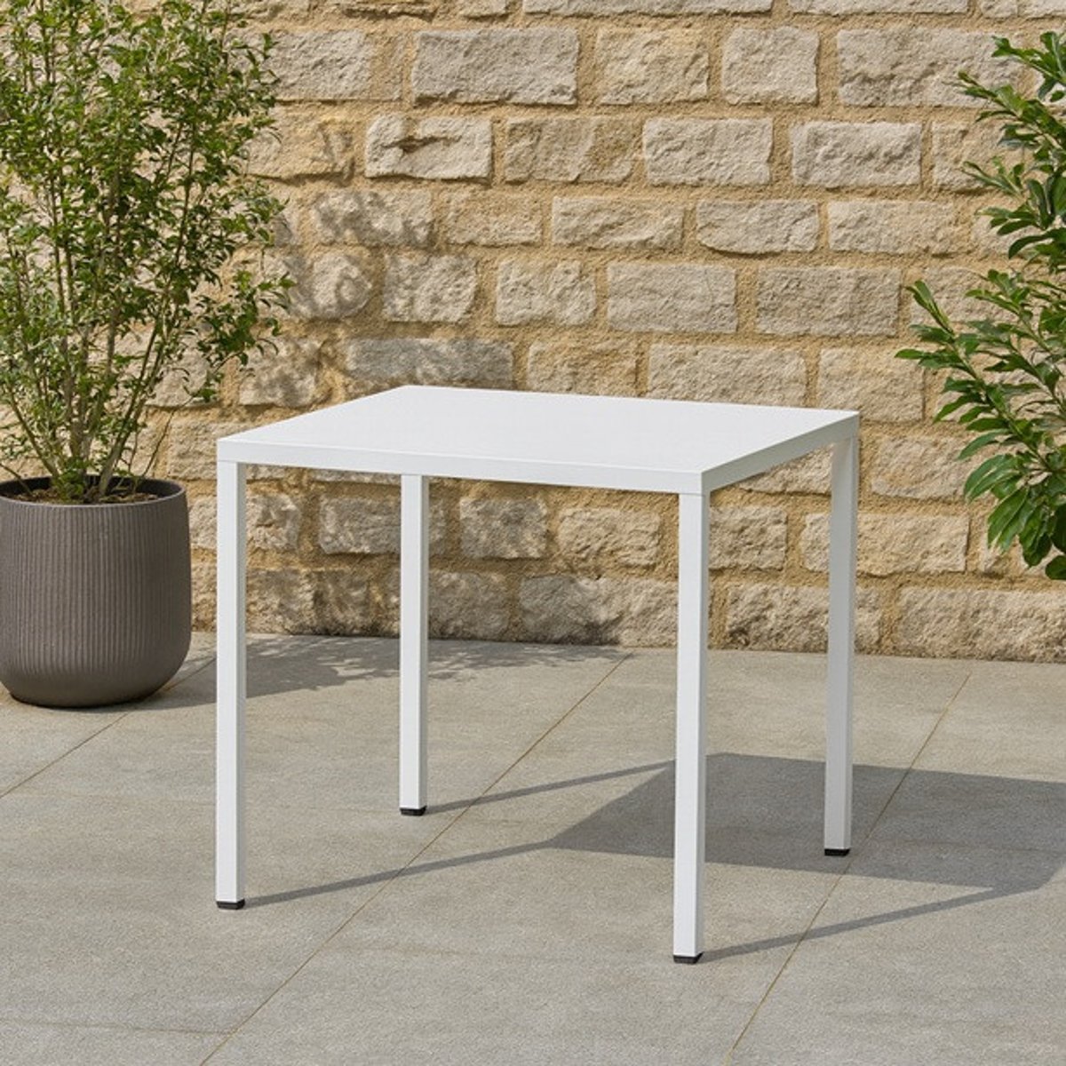 Table de jardin carré en métal, L.80 blanc, SCAB DESIGN