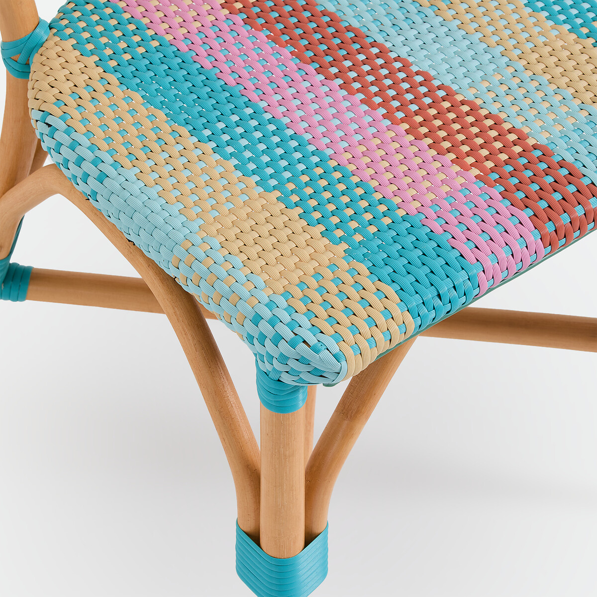 Lot de 2 chaises, en canne de rotin et résine tressée, MUSETTE bleu multicolore, LA REDOUTE INTERIEURS