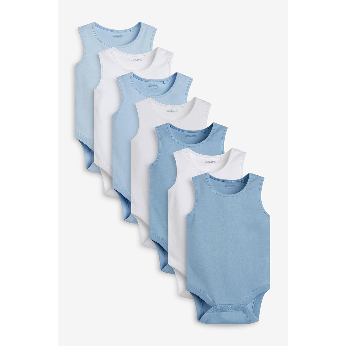 Bodies sans manche, lot de 7 bleu-blanc, NEXT