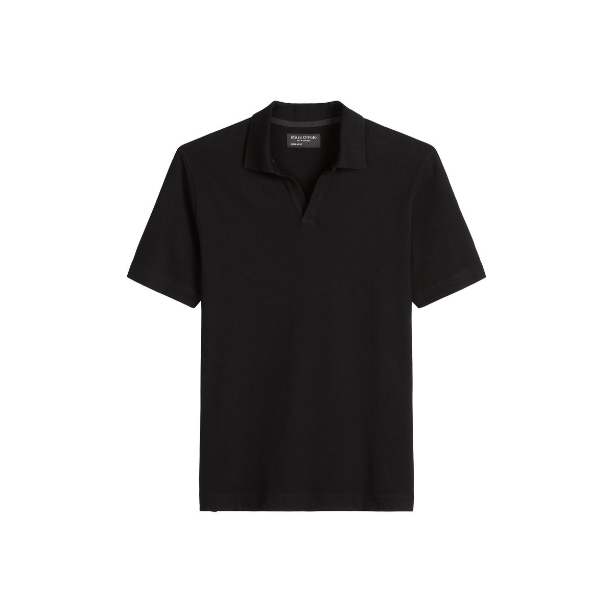 T-shirt en jersey à manches courtes regular en coton et lin mélangés noir, MARC O'POLO