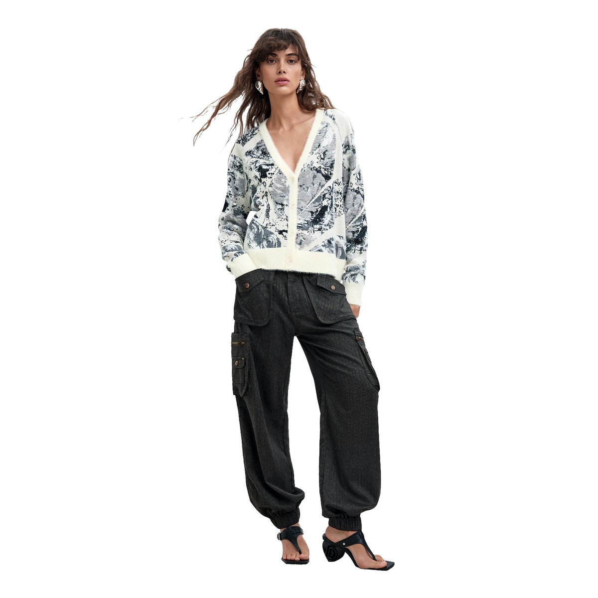 Pull jacquard M. C. Lacroix blanc, DESIGUAL